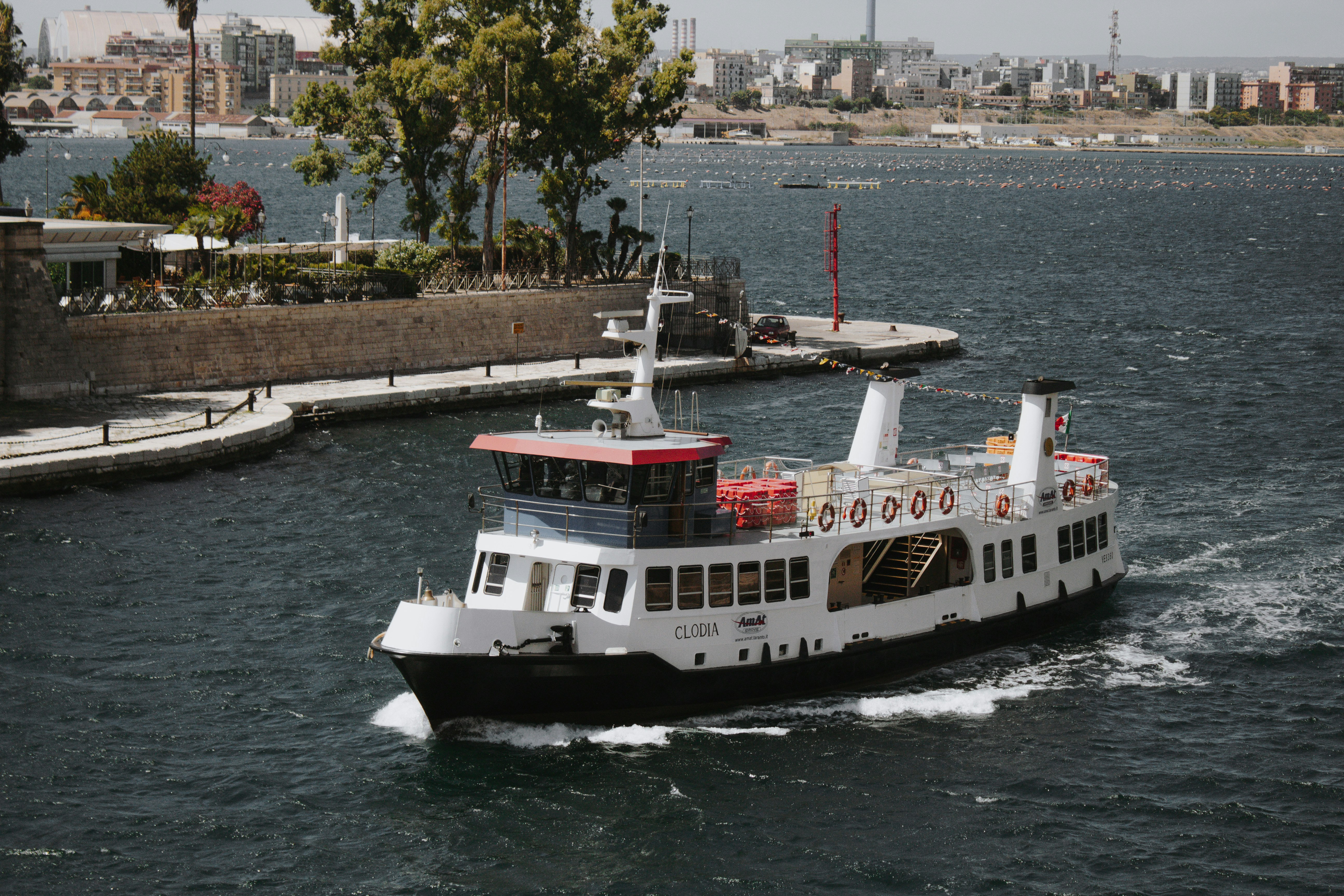 white and black ship on sea during daytime